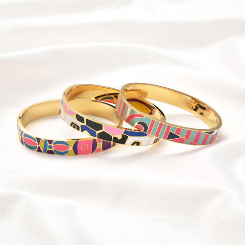 Bracelet jonc émaillé coloré en acier inoxydable LUMÉA